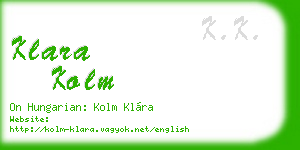klara kolm business card